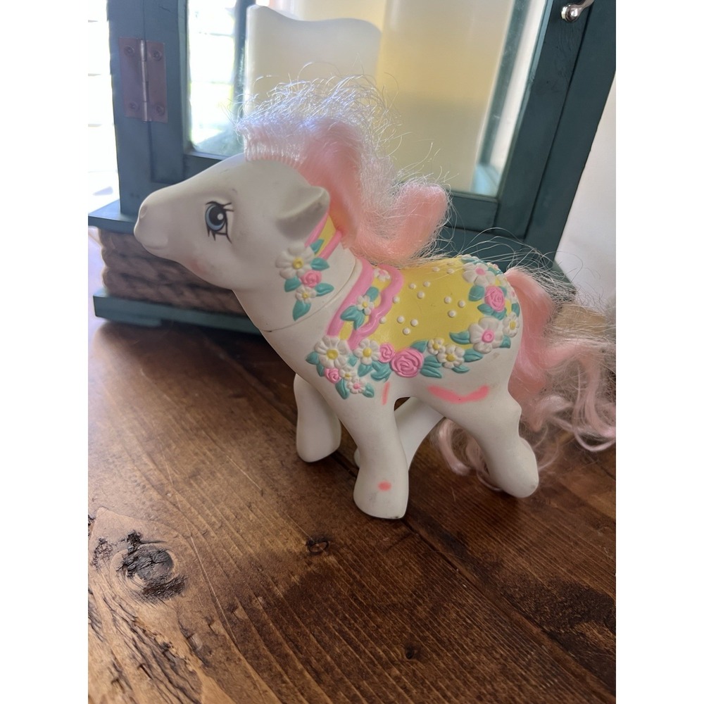 Vintage G1 My Little Pony Merry Go Round Ponies Flower Bouquet 1989 MLP